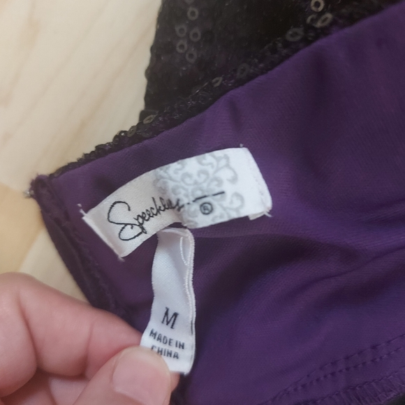 Speechless Purple Strapless Dress with Sequins - Picture 7 of 7